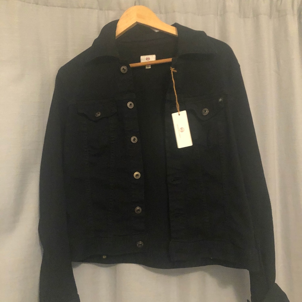 NEW AG Black Denim Jacket